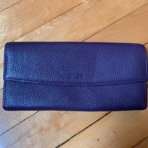 BREE genuine leather dark purple clutch